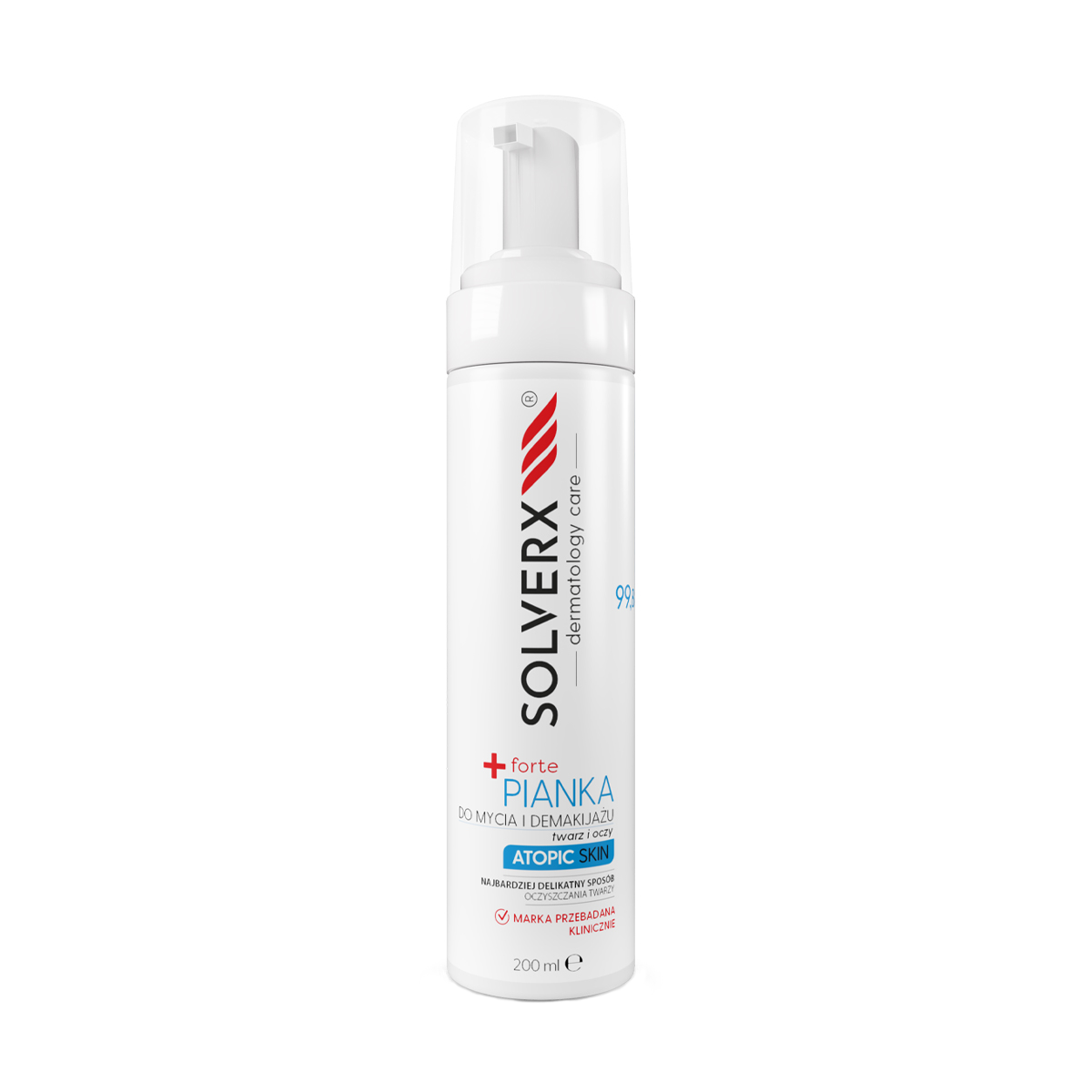 Solverx Forte Sensitive Skin, pianka do mycia twarzy i demakijażu, 200 ml