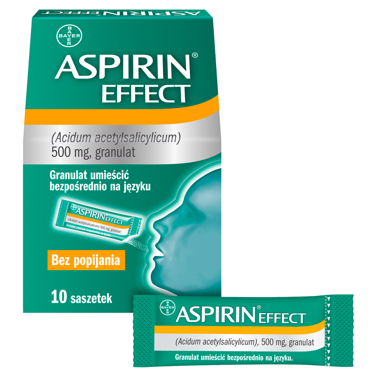 Aspirin Effect 500 mg, 10 saszetek Apteline.pl