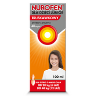 Nurofen dla dzieci Junior 200 mg/5 ml, smak truskawkowy, zawiesina doustna, 100 ml