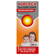 Nurofen dla dzieci Forte 200 mg/5 ml, smak truskawkowy, zawiesina doustna, 150 ml