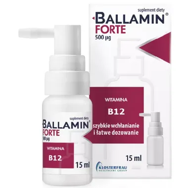 Ballamin Forte - uzupełnienie witaminy B12 w sprayu