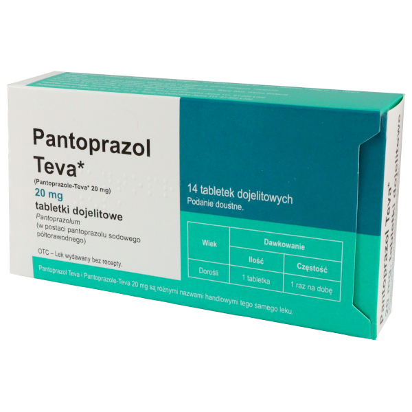 Pantoprazol Teva 20 mg, 14 tabletek dojelitowych (import | Apteline.pl